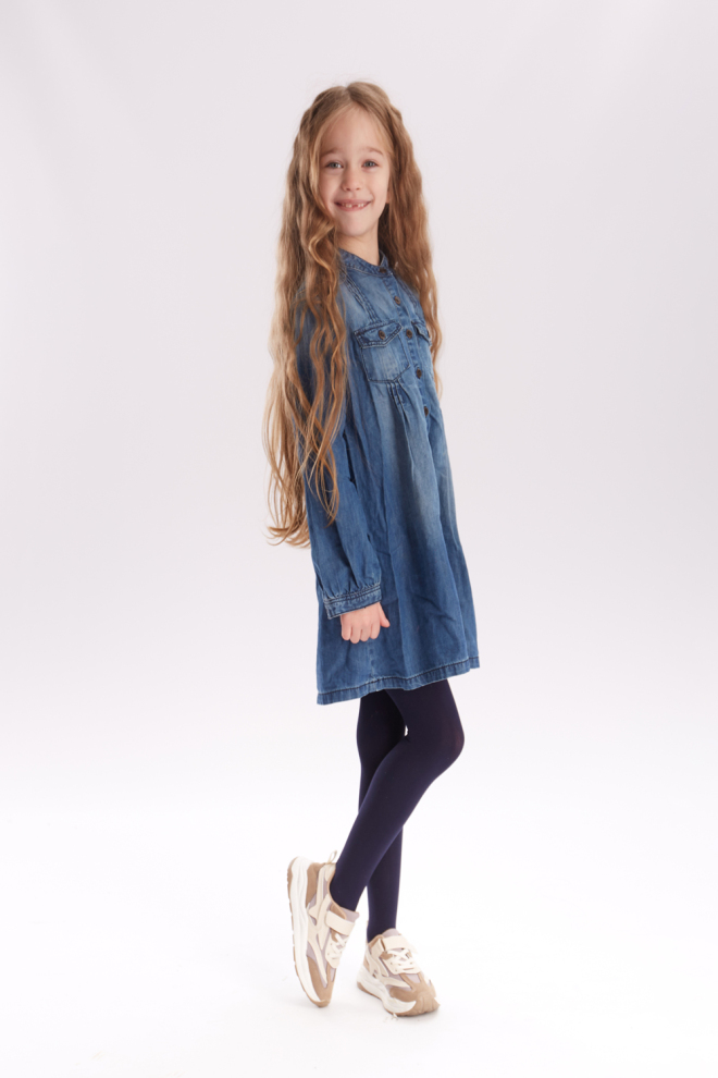Дитячі однотонні колготки з мікрофібри Betty 80 den Giulia (marino)