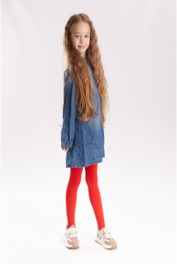 Дитячі однотонні колготки з мікрофібри Betty 80 den Giulia (scarlet)