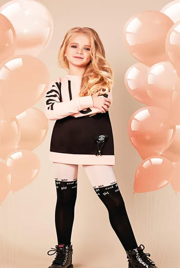 Дитячі колготки з імітацією ботфорт Janis 80 den model 2 Giulia (powder)