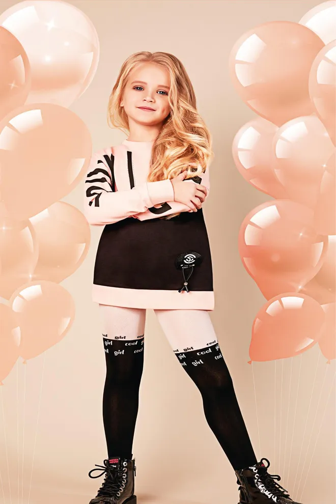 Дитячі колготки з імітацією ботфорт Janis 80 den model 2 Giulia (powder)