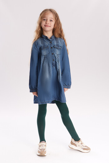 Детские однотонные колготки из микрофибры Betty 80 den Giulia (botella)