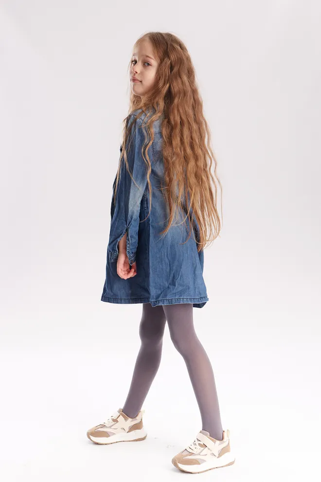 Дитячі однотонні колготки з мікрофібри Betty 80 den Giulia (grafite)