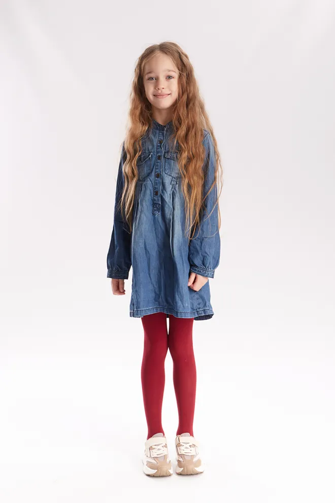 Дитячі однотонні колготки з мікрофібри Betty 80 den Giulia (granato)