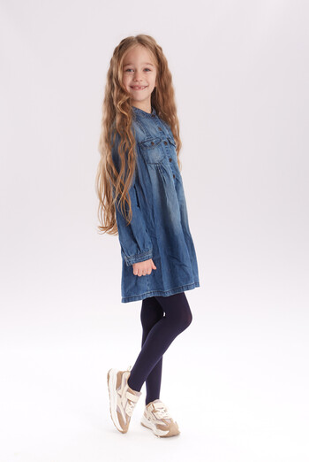 Дитячі однотонні колготки з мікрофібри Betty 80 den Giulia (marino)