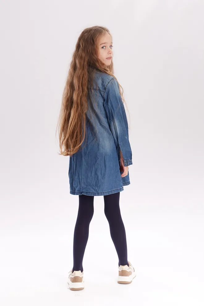 Дитячі однотонні колготки з мікрофібри Betty 80 den Giulia (marino)