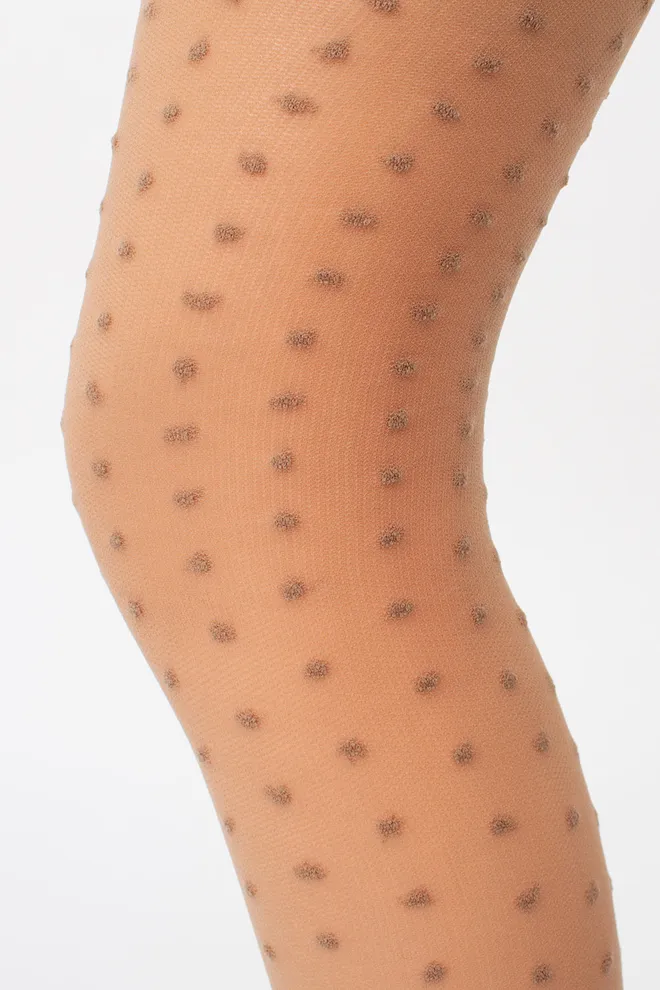 Колготки дитячі в горошок LOLA 20 (3) Giulia (glace), бежевий