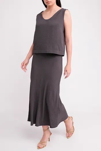 Комплект из жатого льна FLAWLESS 6801/260 Giulia (graphite), серый