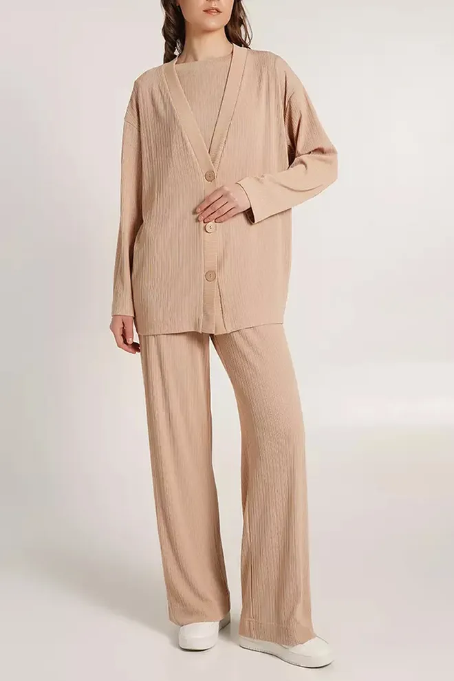 Комплект из трех вещей в рубчик RIPPLEWEAR 10101/260 Giulia (light beige), бежевый