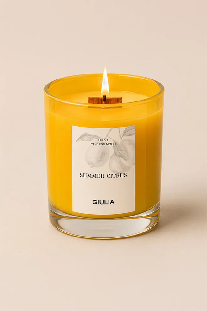 Аромасвеча соевая (апельсин, мандарин) SUMMER CITRUS, 350 мл
