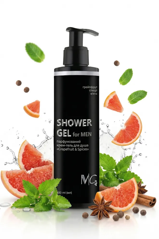 Чоловічий парфумований крем-гель для душу “Grapefruit & Spices” MG, 350 мл
