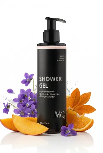 Крем-гель парфюмированный для душа "Mango & Violet" MG, 350 мл Крем-гель парфюмированный для душа "Mango & Violet" MG, 350 мл