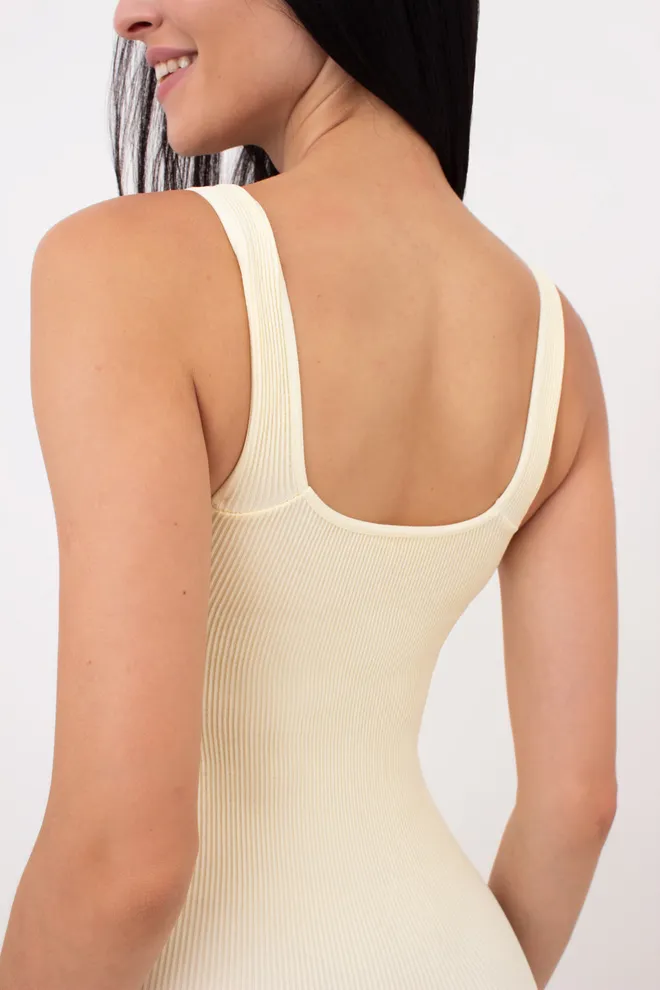 Женский комбинезон в рубчик JUMPSUIT RIB CO GIULIA x Lichi by Lichi (milk), желтый