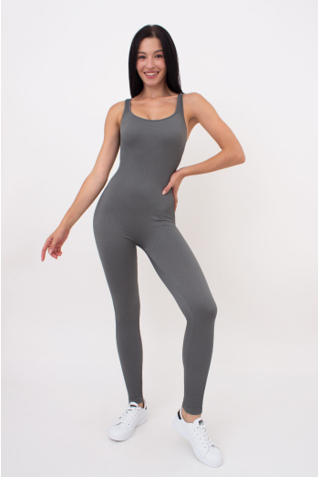Женский комбинезон в рубчик JUMPSUIT RIB CO GIULIA x Lichi by Lichi (graphite), серый Женский комбинезон в рубчик JUMPSUIT RIB CO GIULIA x Lichi by Lichi (graphite), серый