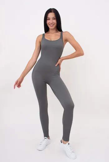 Жіночий комбінезон в рубчик JUMPSUIT RIB CO GIULIA x Lichi by Lichi (graphite), сірий