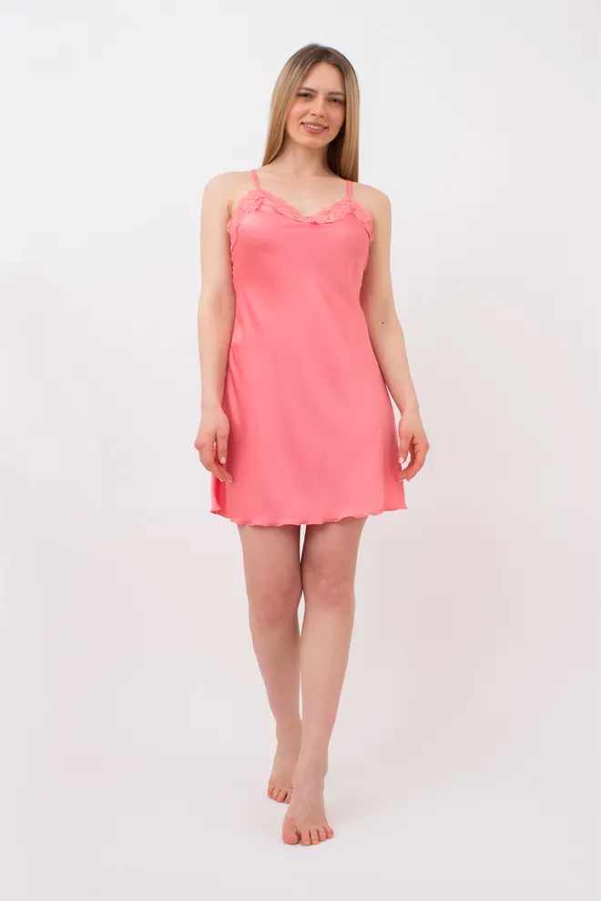 Шовкова нічна сорочка HELENA 8011/051 Giulia (coral), рожевий
