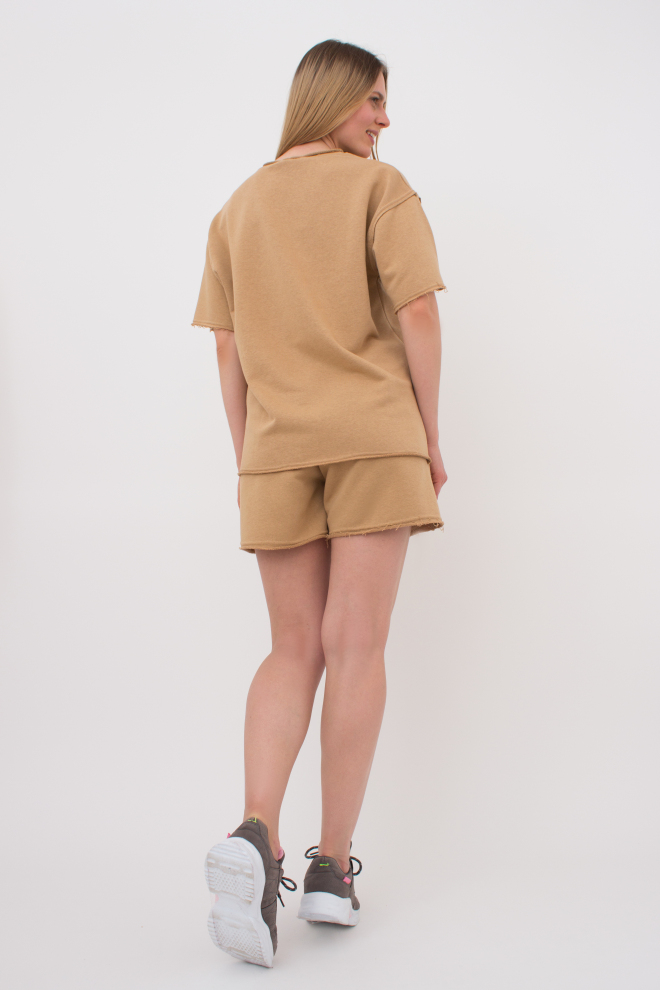Комплект футболка та шорти бавовняні STREET STYLE 6124/160 Giulia (mustard), бежевий