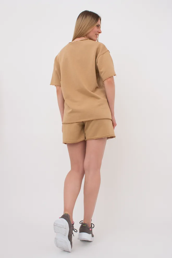 Комплект футболка та шорти бавовняні STREET STYLE 6124/160 Giulia (mustard), бежевий