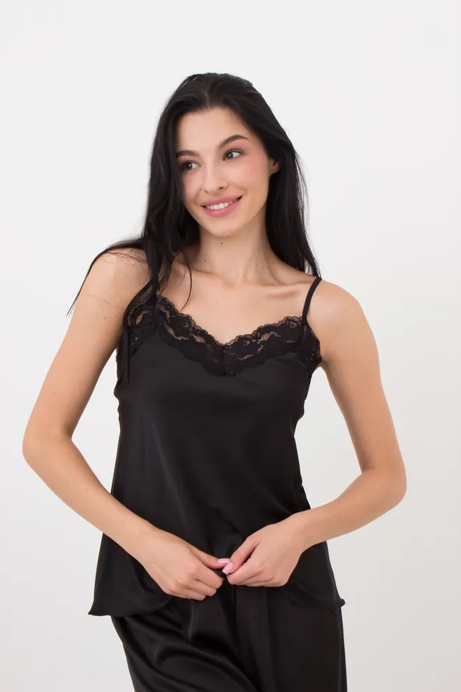 Піжама жіноча з широкими штанями HELENA 5008/051 Giulia (black), чорний