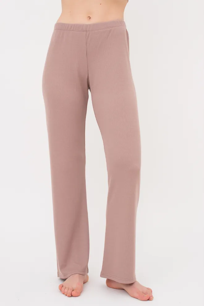 Штани жіночі в рубчик RIB 4307/010 Giulia (light beige), бежевий