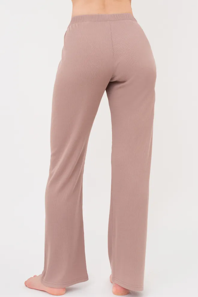 Штани жіночі в рубчик RIB 4307/010 Giulia (light beige), бежевий