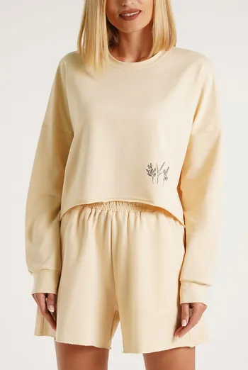 Хлопковый свитшот укороченный STREET STYLE 4415/180 Giulia (beige), бежевый Хлопковый свитшот укороченный STREET STYLE 4415/180 Giulia (beige), бежевый
