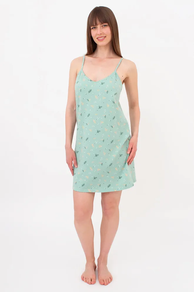 Бавовняна нічна сорочка SERENE GREENS 8021/010 Giulia (muted mint), зелений