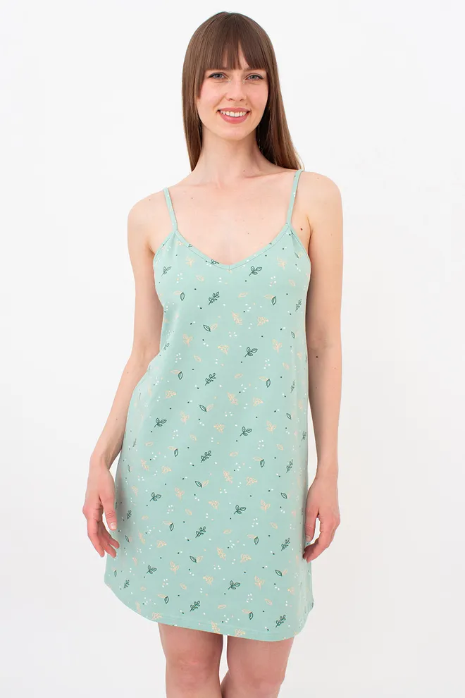 Бавовняна нічна сорочка SERENE GREENS 8021/010 Giulia (muted mint), зелений