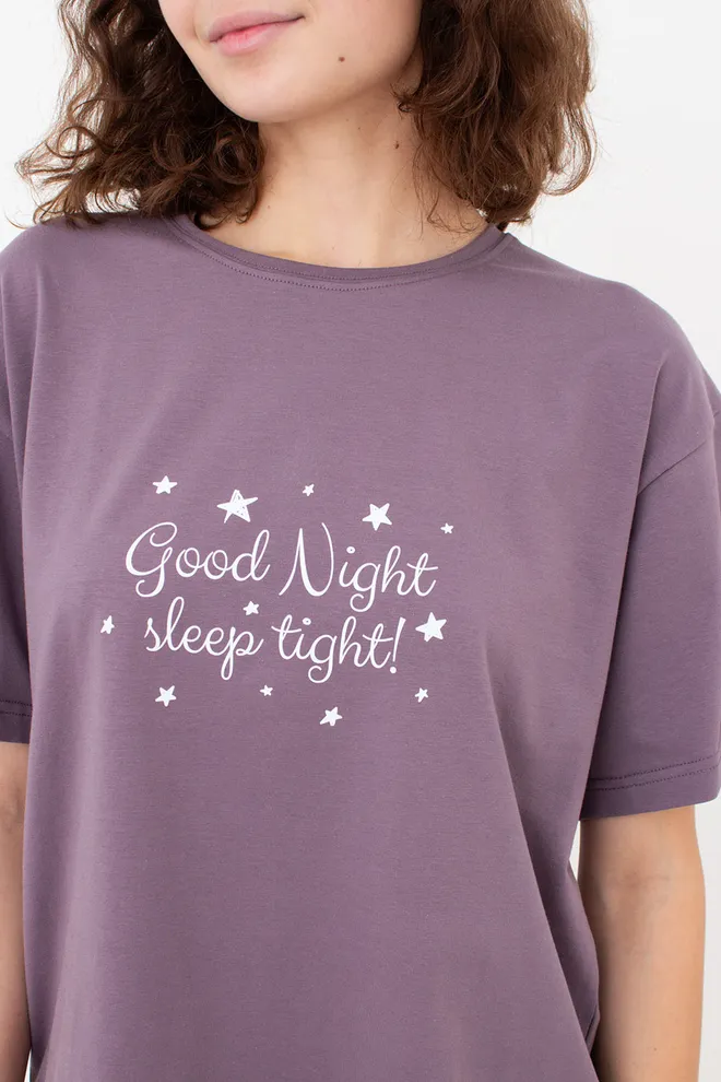 Бавовняна піжама з шортами LUNAR REVERIE 6129/010 Giulia (muted mauve/print), фіолетовий