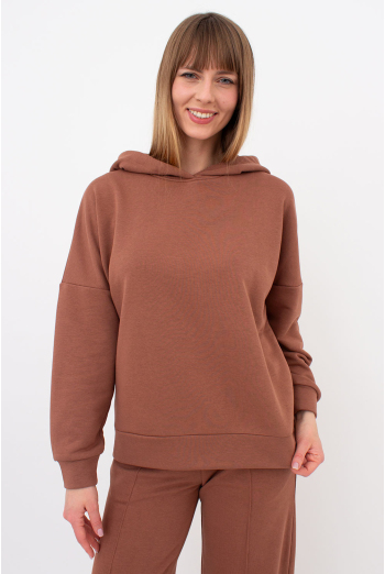 Бавовняне жіноче худі STREET STYLE 4424/160 Giulia (cappuccino), коричневий Бавовняне жіноче худі STREET STYLE 4424/160 Giulia (cappuccino), коричневий