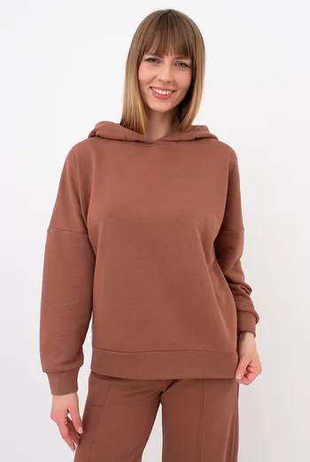 Хлопковое женское худи STREET STYLE 4424/160 Giulia (cappuccino), коричневый Хлопковое женское худи STREET STYLE 4424/160 Giulia (cappuccino), коричневый