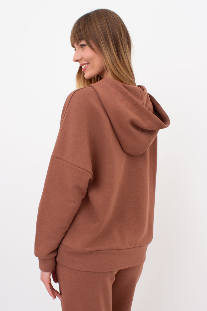 Хлопковое женское худи STREET STYLE 4424/160 Giulia (cappuccino), коричневый