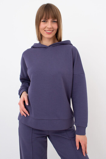 Бавовняне жіноче худі STREET STYLE 4424/160 Giulia (jeans), синій Бавовняне жіноче худі STREET STYLE 4424/160 Giulia (jeans), синій