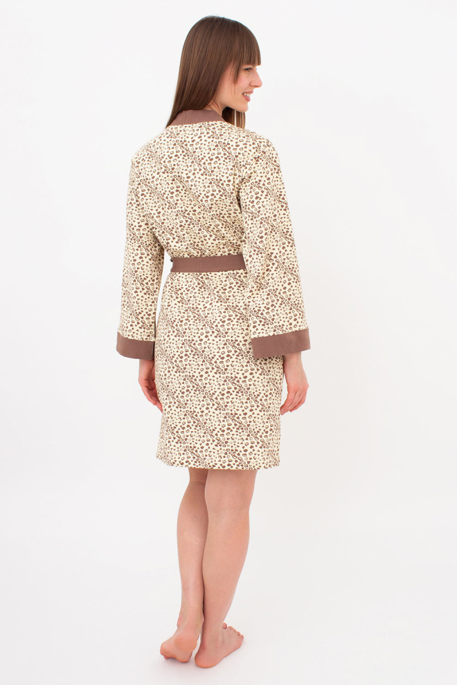 Бавовняний халат у сердечках WHISPER HEARTS 7234/010 Giulia (pale yellow/brown hearts), жовтий