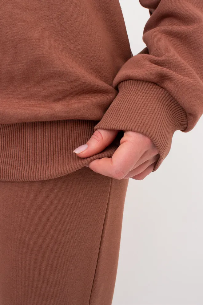 Cвітшот з фактурними вставками на рукавах STREET STYLE 4423/160 Giulia (cappuccino), коричневий