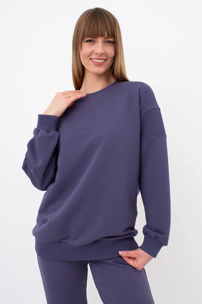 Cвітшот з фактурними вставками на рукавах STREET STYLE 4423/160 Giulia (jeans), синій