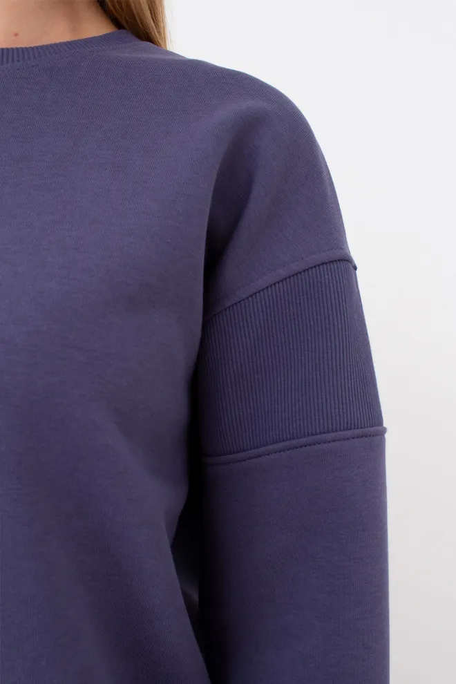 Cвітшот з фактурними вставками на рукавах STREET STYLE 4423/160 Giulia (jeans), синій