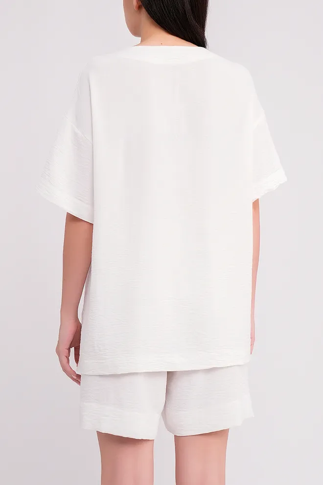 Женский комплект блуза и шорты FLAWLESS 6603/260 Giulia (milk), белый