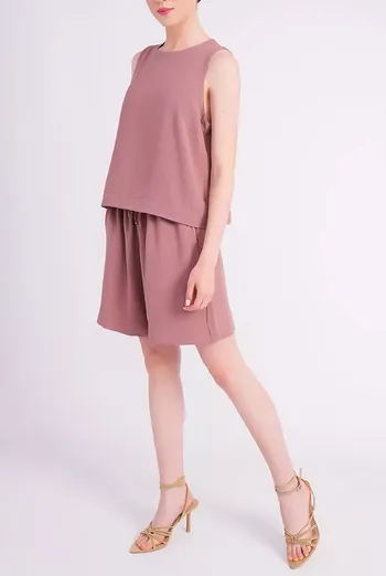 Женский комплект из жатого льна FLAWLESS 6701/260 Giulia (cocoa brown), коричневый