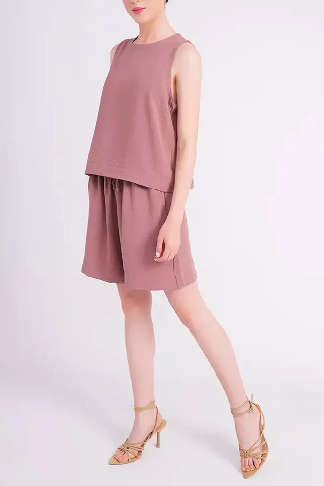 Женский комплект из жатого льна FLAWLESS 6701/260 Giulia (cocoa brown), коричневый