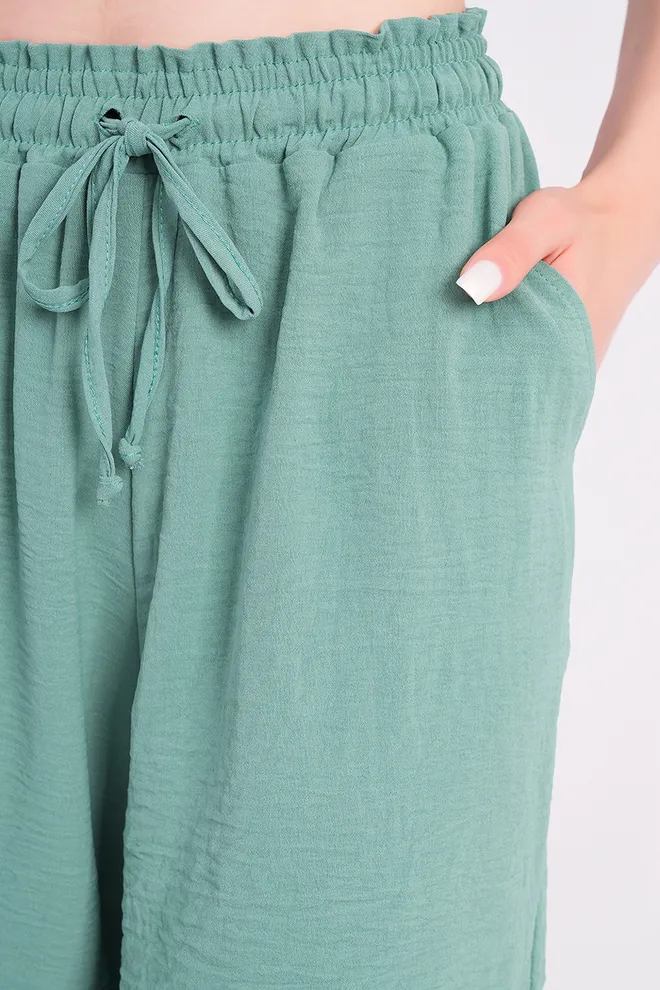 Женский комплект из жатого льна FLAWLESS 6701/260 Giulia (mossy sage), зеленый