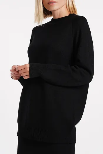 Джемпер удлиненный из шерсти мериноса FREYJA 4421/230 Giulia (black), черный