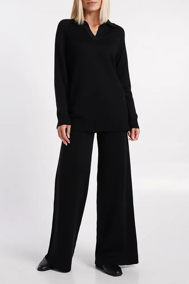 Джемпер поло из шерсти мериноса FREYJA 4422/230 Giulia (black), черный