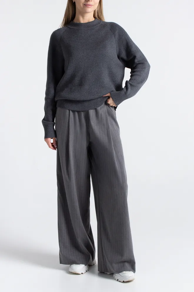 Бавовняний светр FREYJA CTN 4425/230 Giulia (asphalt melange), сірий