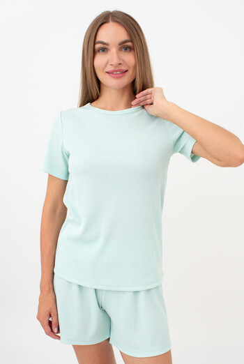 Футболка женская в рубчик RIB 4804/010 Giulia (fresh mint), зелёный Футболка женская в рубчик RIB 4804/010 Giulia (fresh mint), зелёный