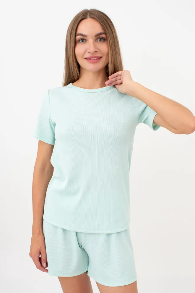 Футболка жіноча в рубчик RIB 4804/010 Giulia (fresh mint), зелений