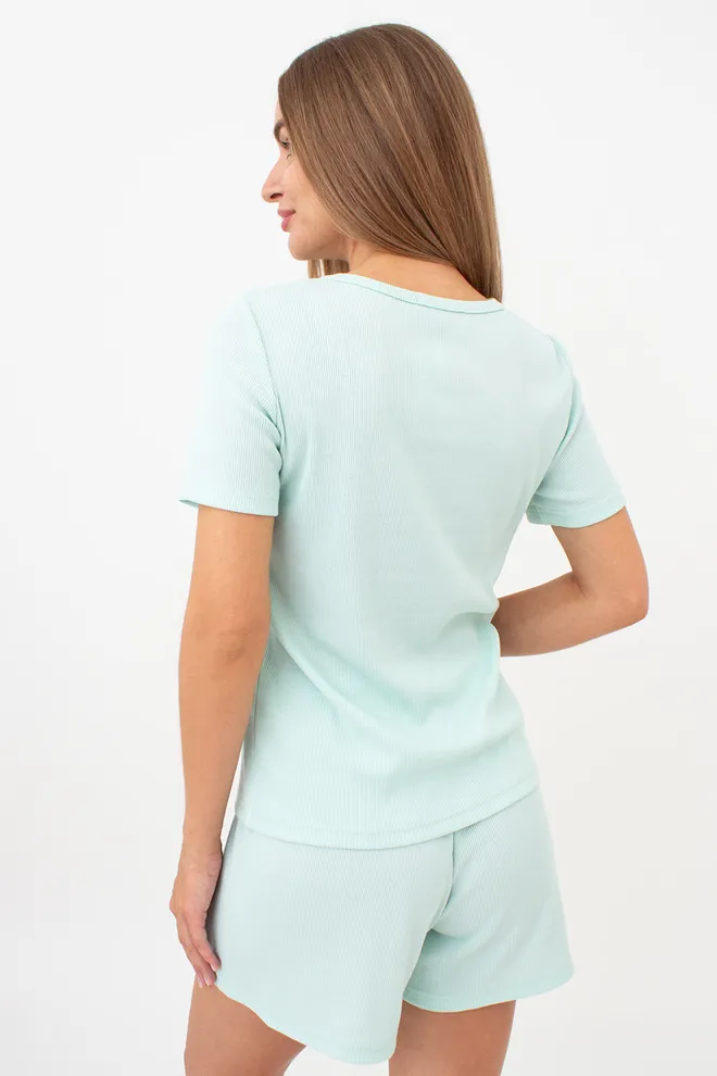 Футболка жіноча в рубчик RIB 4804/010 Giulia (fresh mint), зелений