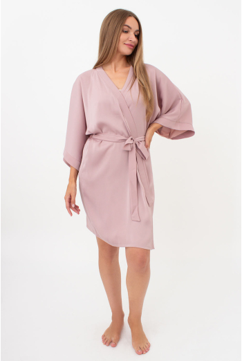 Халат з жатого шовку CREME FOLD 7205/050 Giulia (soft rose), рожевий