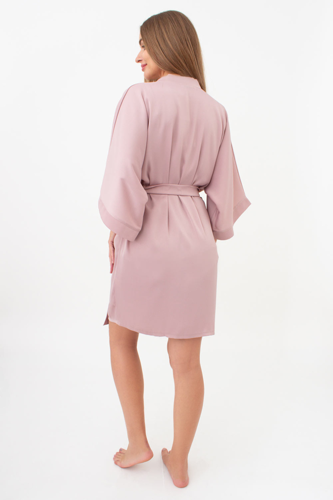 Халат з жатого шовку CREME FOLD 7205/050 Giulia (soft rose), рожевий