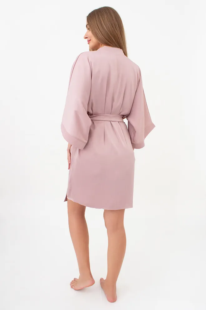 Халат з жатого шовку CREME FOLD 7205/050 Giulia (soft rose), рожевий