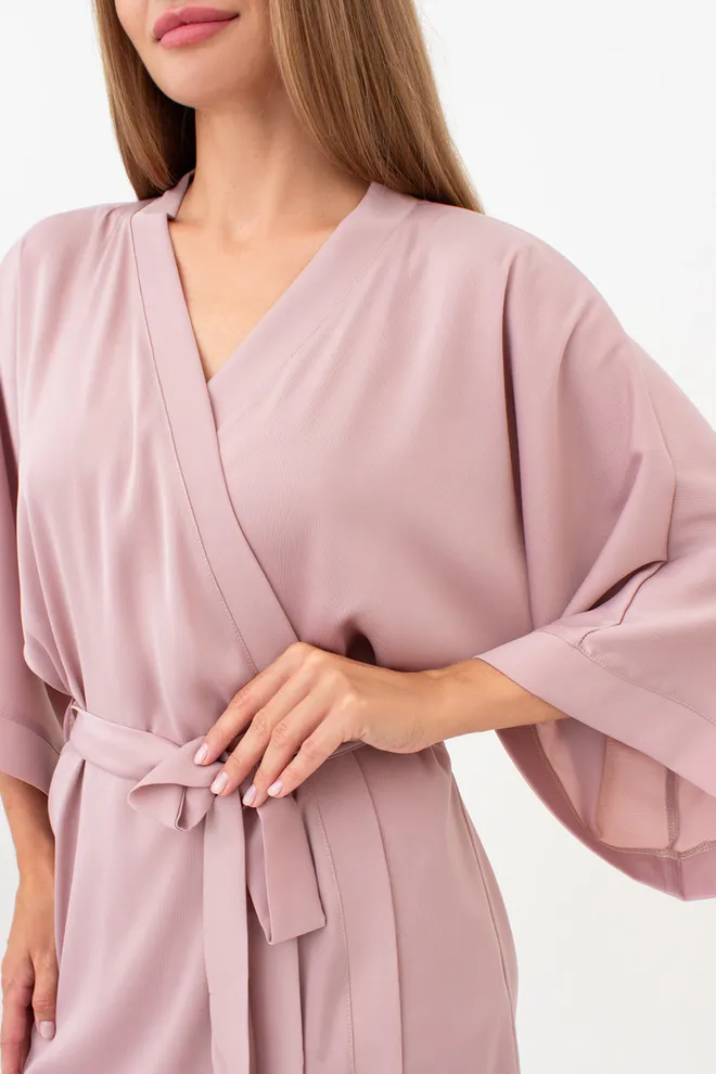 Халат з жатого шовку CREME FOLD 7205/050 Giulia (soft rose), рожевий